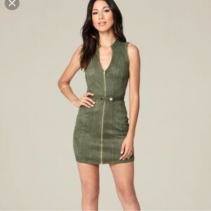 Bebe deidra zip faux suede